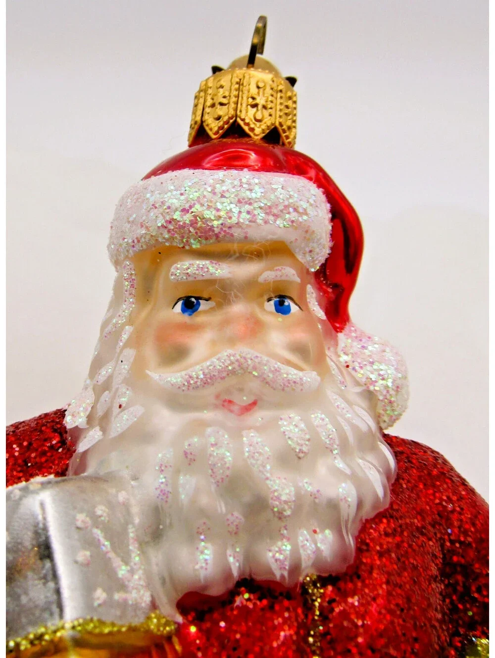 Neiman Marcus 2016 Santa Claus European-Style Glass Ornament with Tag and Box